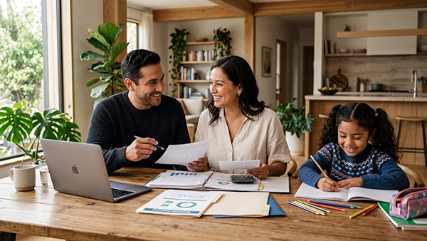 Familia planificando educación