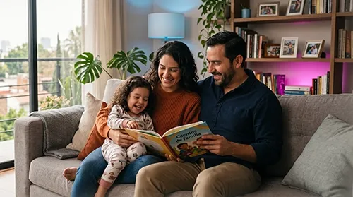 Familia protegida con Seguro de Vida y Ahorro